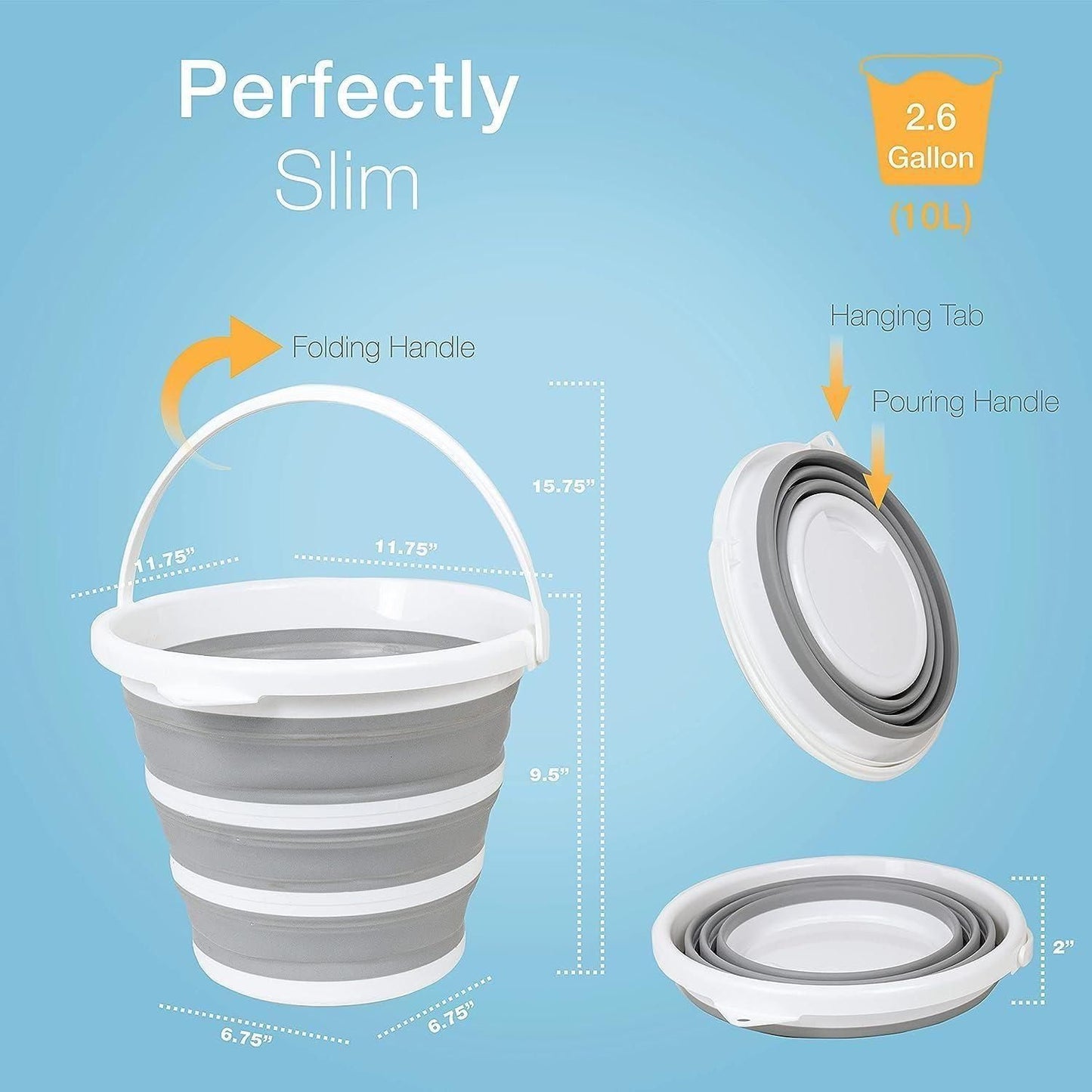 PVC Coated Collapsible Foldaway Bucket