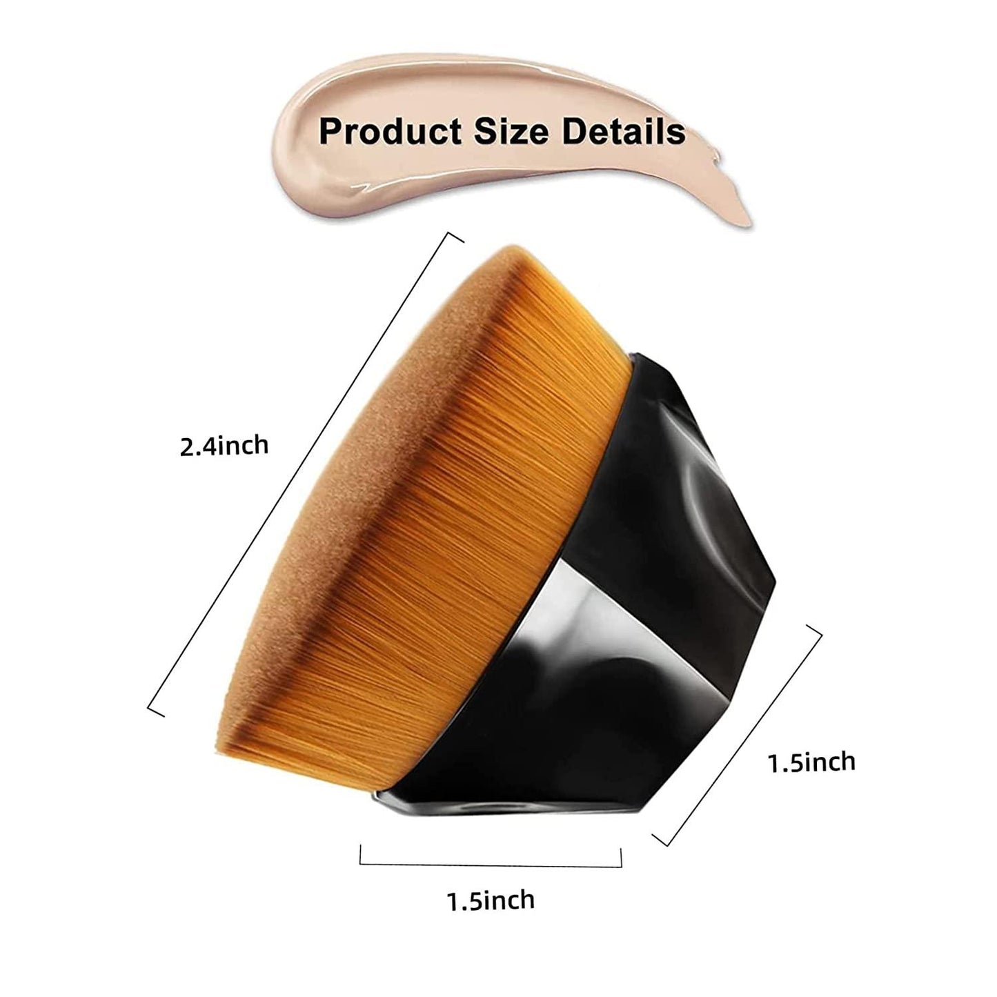 Foundation Makeup Brush Face Blush Liquid Powder Foundation Brush for Blending Liquid (Black) (Pack of 1)