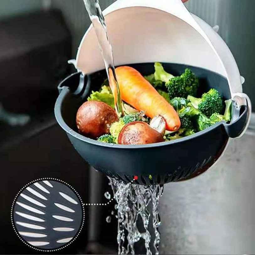 7 in 1 Multifunction Magic Rotate Vegetable Cutter with Drain Basket