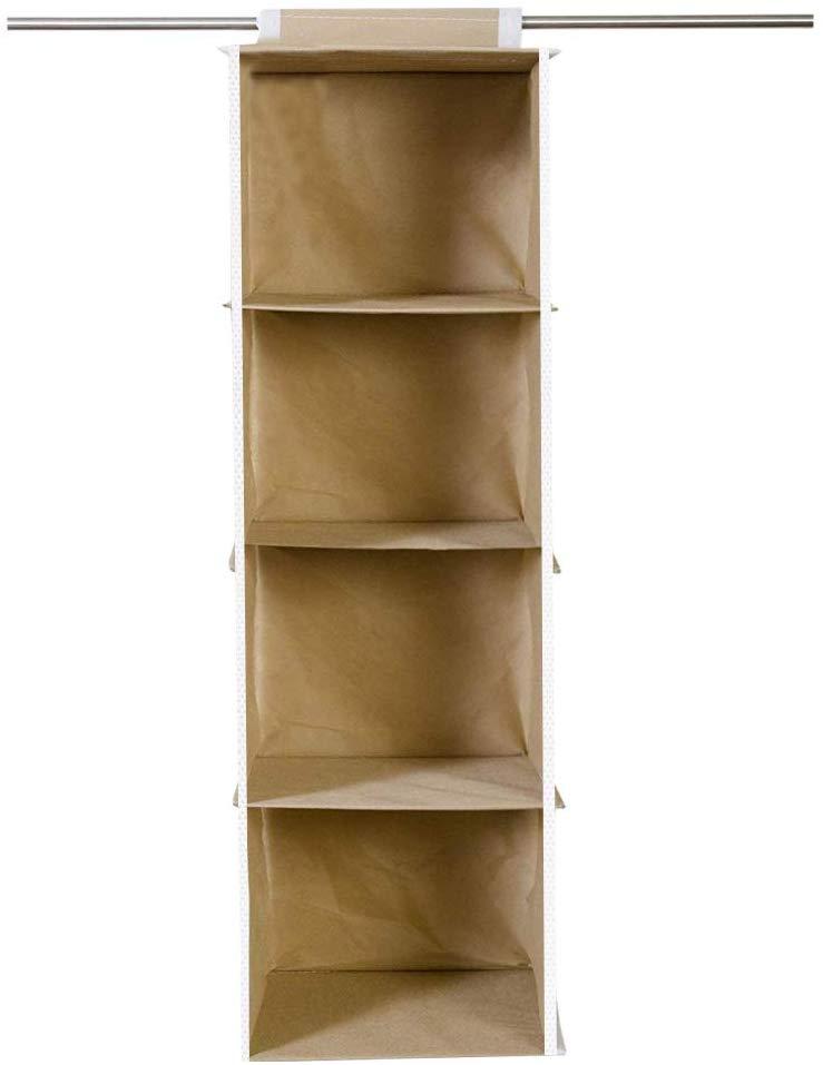 Cloth Organizer Hanging 4 Shelves Wardrobe Organizer