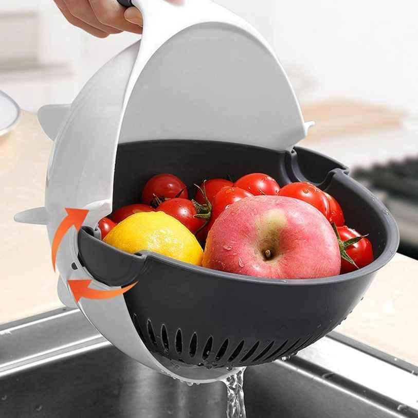 7 in 1 Multifunction Magic Rotate Vegetable Cutter with Drain Basket