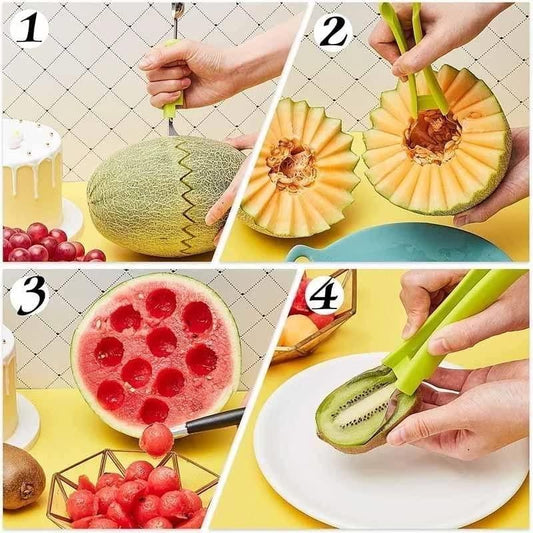 Professional 4 in 1 Watermelon Cutter Stainless Steel