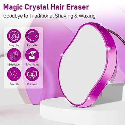 FLETIX Crystal Hair Eraser Stone, Painless Magic Crystal Hair Remover for Women Men