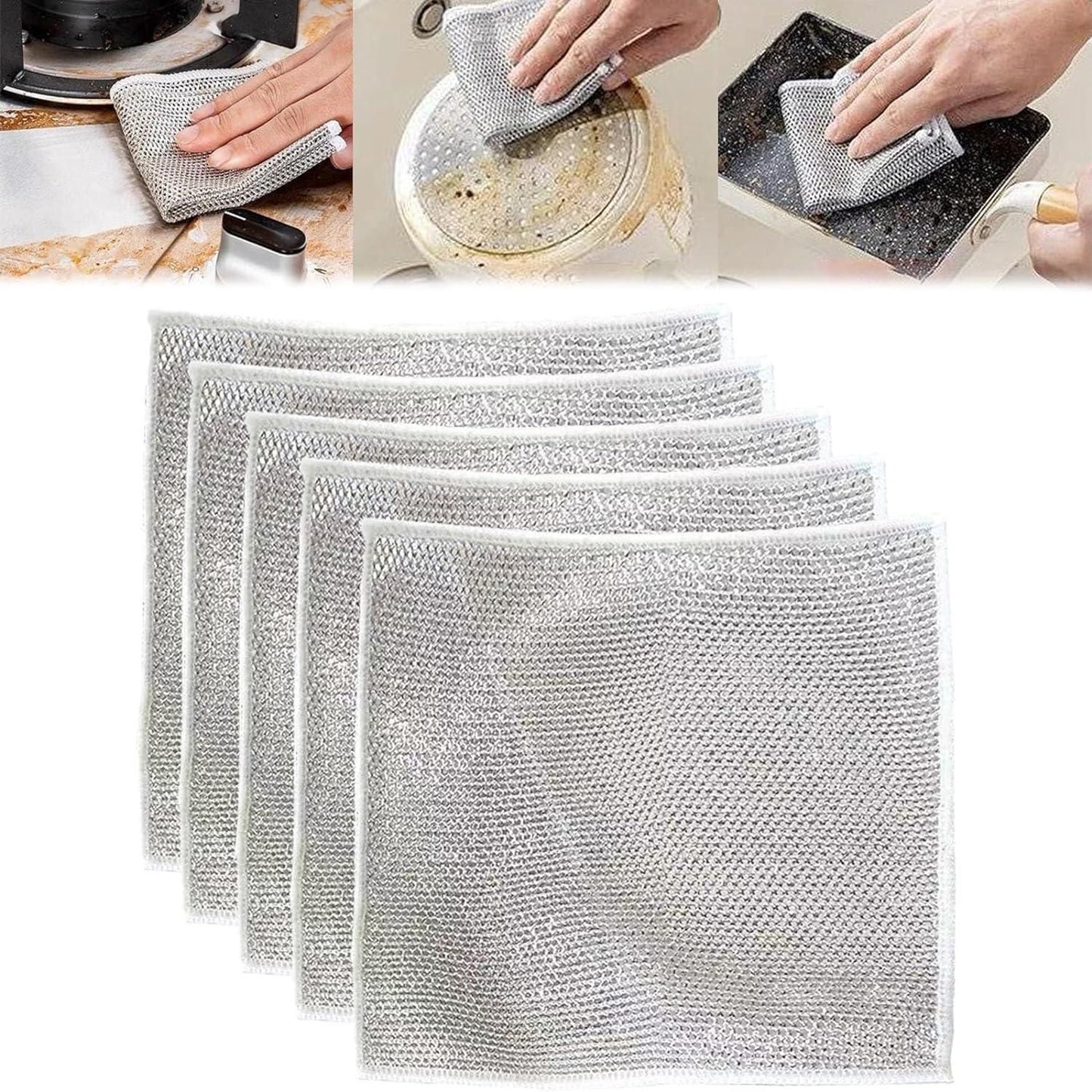 Multifunctional Non Scratch Wire Dishcloth (Pack of 5/ 10/15)