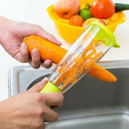 Peeler-Multifunction Kitchen Vegetable ,Fruit No Mess Peeler With Storage Container