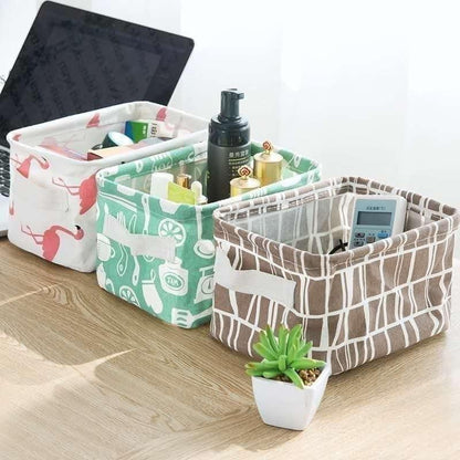 Canvas Fabric Basket with Handle