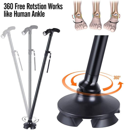 Collapsible Walking Stick with Led Light