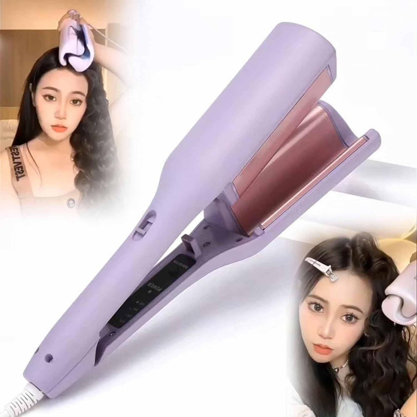 French Wave Curling Iron, Wave-Roll Hairstyle Water Ripple V-Shaped, Fast Heating