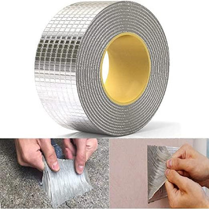 Leakage Repair Waterproof Tape for Pipe Aluminum Foil Adhesive Tape Sealing Rubber Tape for Surface Crack & Pipe