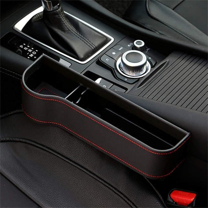 Seat Pockets PU Leather Car Console Side Organizer