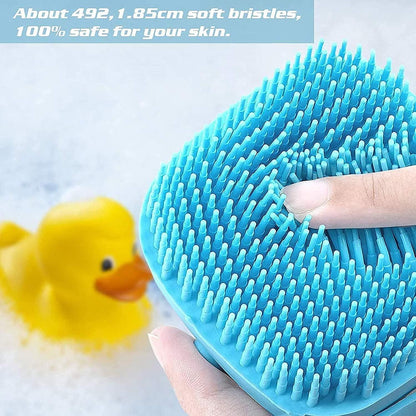 SCRUBBING Soft Silicone Bath Brush With Hooks Baby Showers silicon Cleaning Brushes