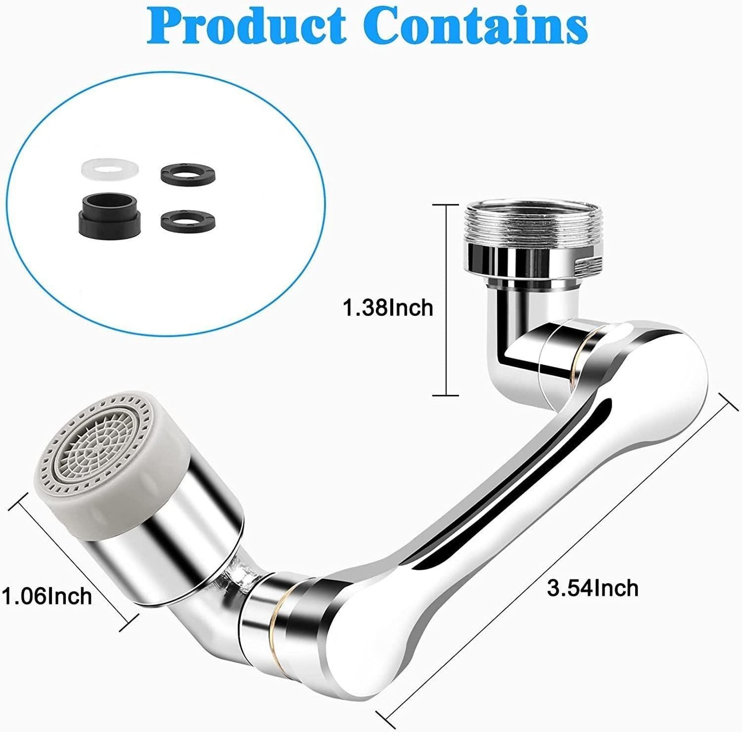 Rotating Faucet Extender Aerator, Universal Splash Filter Faucet, Large Angle Rotating Splash