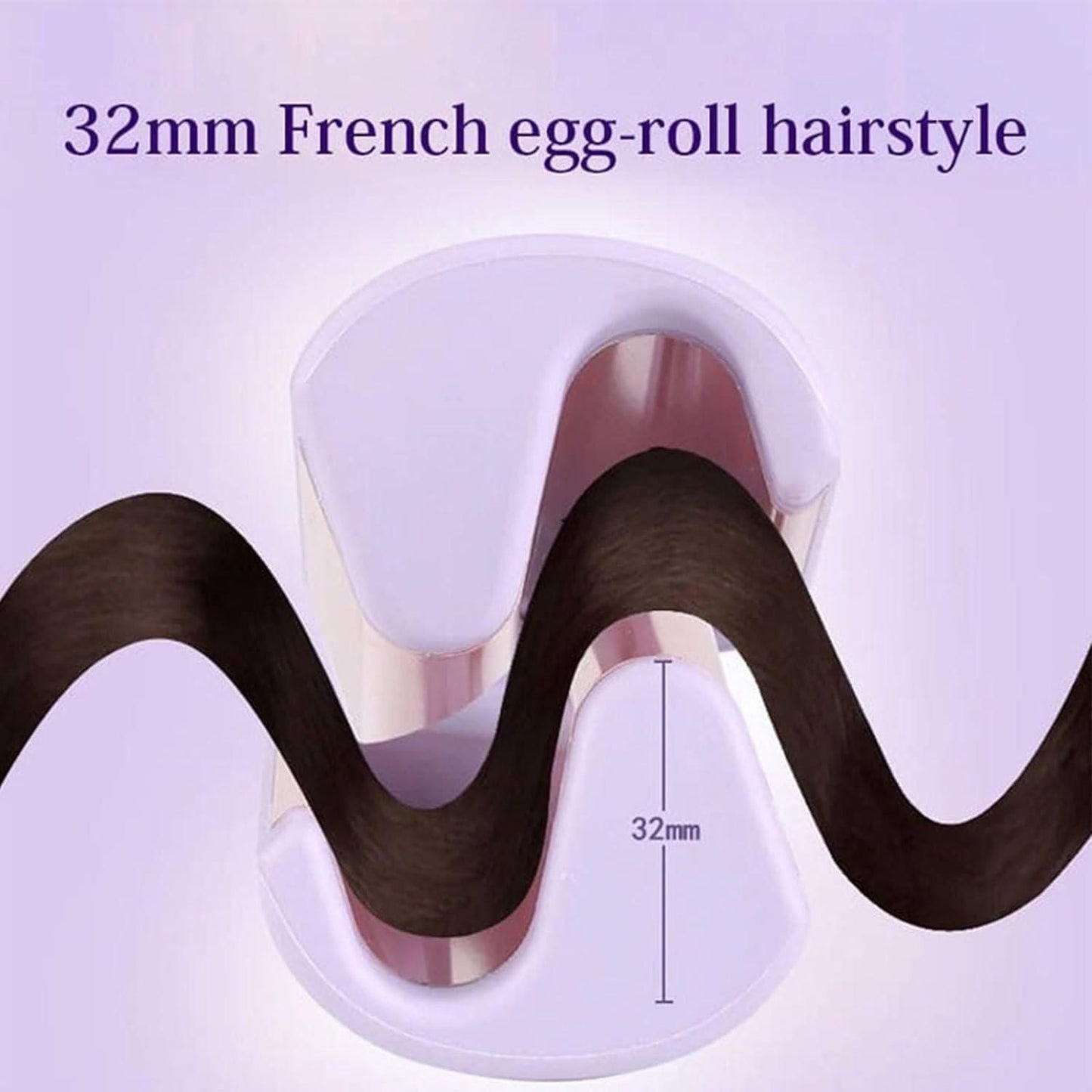 French Wave Curling Iron, Wave-Roll Hairstyle Water Ripple V-Shaped, Fast Heating