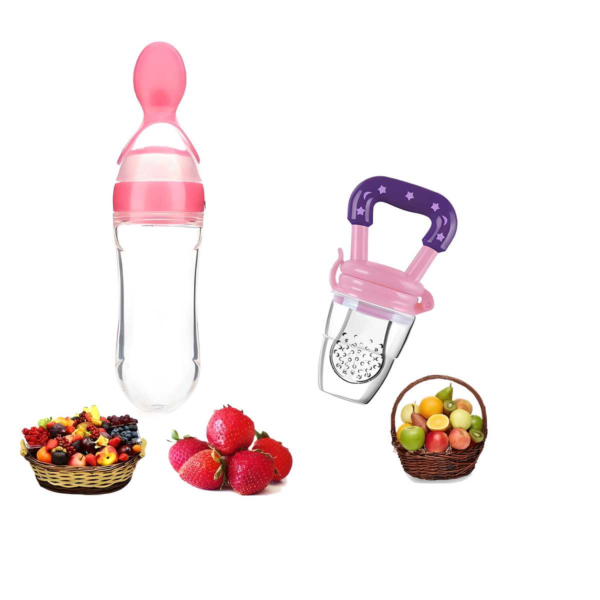 90ML Newborn Baby Cereal Training Feeder and Fruit feeder(Set of 2)