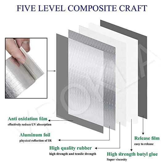 Leakage Repair Waterproof Tape for Pipe Aluminum Foil Adhesive Tape Sealing Rubber Tape for Surface Crack & Pipe