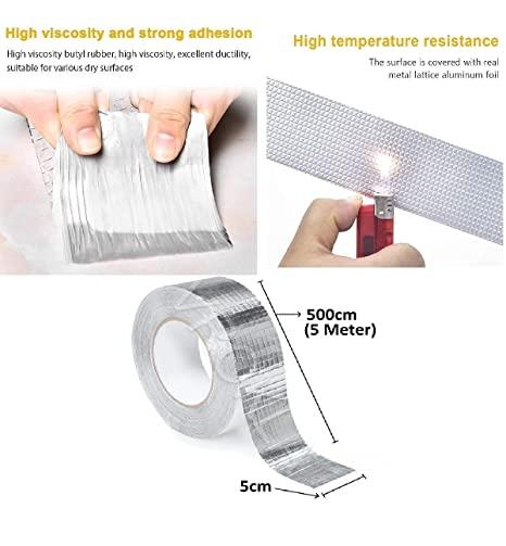 Leakage Repair Waterproof Tape for Pipe Aluminum Foil Adhesive Tape Sealing Rubber Tape for Surface Crack & Pipe